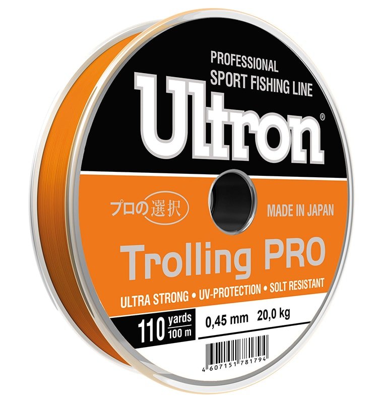 Леска ULTRON Trolling PRO  (в уп. 5 катушек по 100 м), оранжевая