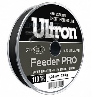 Леска ULTRON Feeder PRO (карп и фидер) 100 м, черная